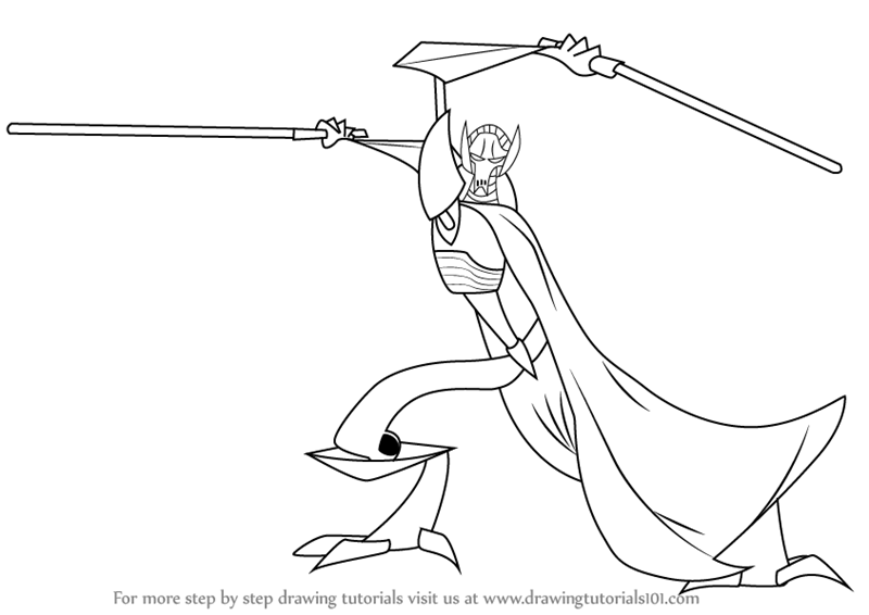 800x566 Learn How To Draw General Grievous From Star Wars (Star Wars) Step - General Grievous Sketch