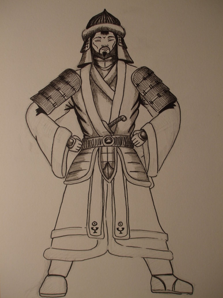 774x1032 Genghis Khan Realistic Drawing Drawing Skill - Genghis Khan Sketch