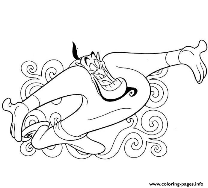 694x629 The Genie From The Magic Lamp Disney Coloring Pagese4d4 Coloring - Genie Lamp Sketch