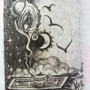 306x306 Genie Lamp Sketch - Genie Lamp Sketch