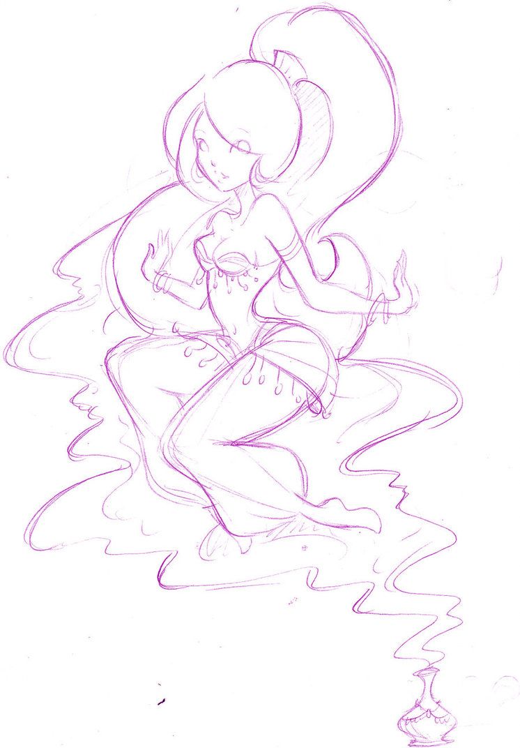746x1072 Genie Sketch By Nina D Lux Beautiful Women In Art - Genie Sketch