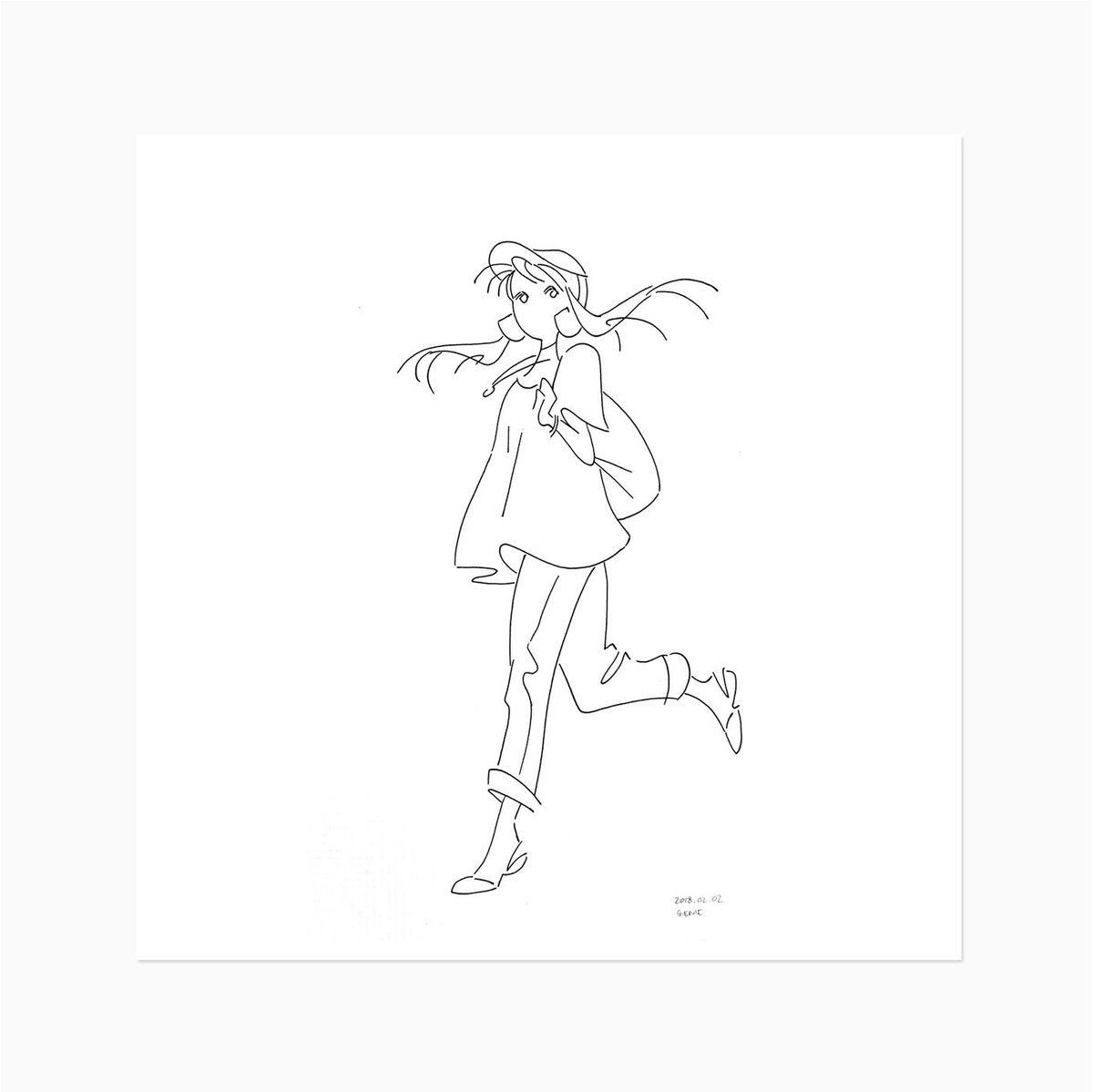 1200x1199 Genie On Twitter The Running Girl 2018.02.02 - Genie Sketch