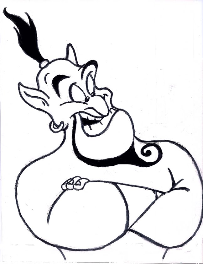 648x841 Tim Sale Board Weekly Sketch Blog The Genie From Aladdin - Genie Sketch