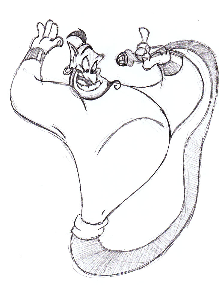 731x964 Cartoonimation Genie Sketch - Genie Sketch