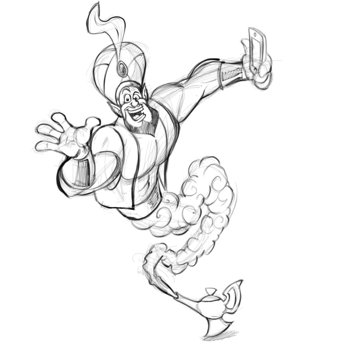 1200x1200 Christopher Doehling On Twitter - Genie Sketch