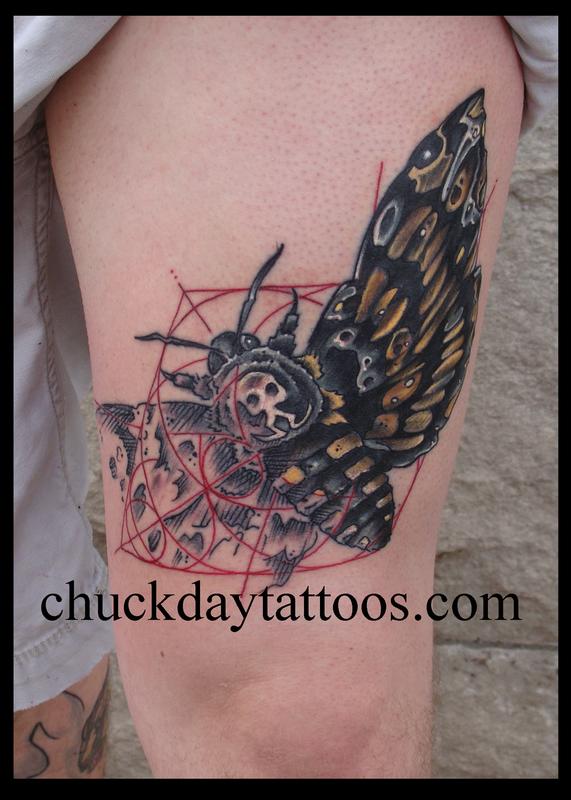 571x800 Geo Sketch Moth By Chuck Day Tattoos - Geo Sketch