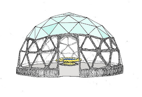 500x342 Hospice Garden Geo Dome Sketch The 6m Wide Dome Will Be - Geo Sketch