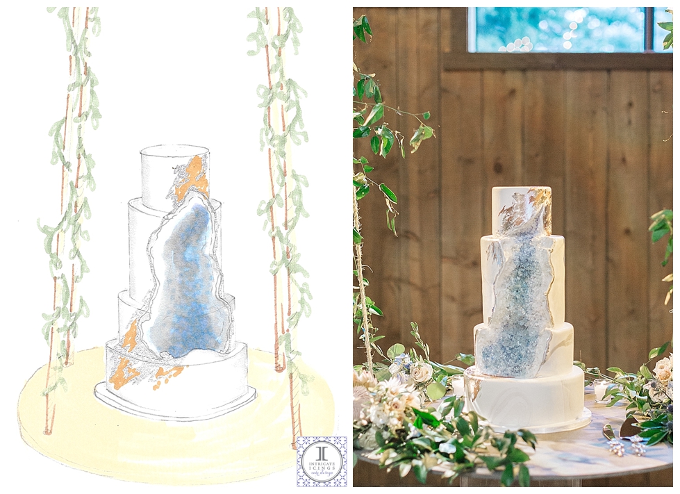 979x711 From Sketch To Cake Blue Geode Intricate Icings Cake Design - Geode Sketch