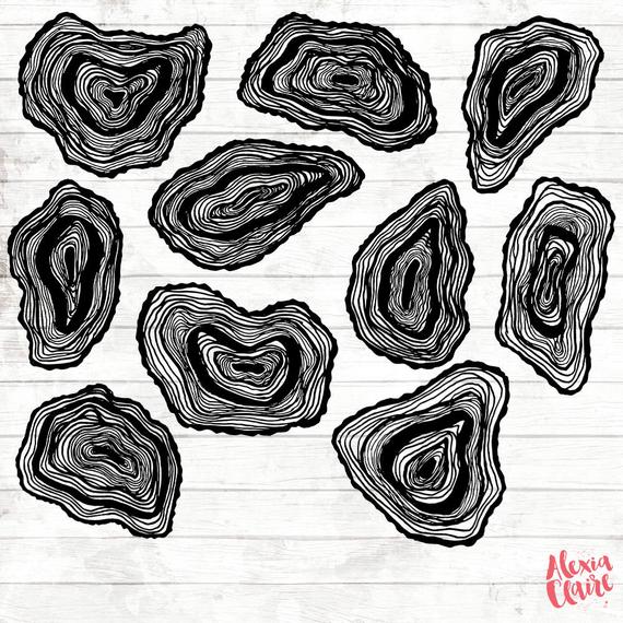570x570 Geode Slice Clipart Hand Drawn Agate Slice Clipart Vector Etsy - Geode Sketch