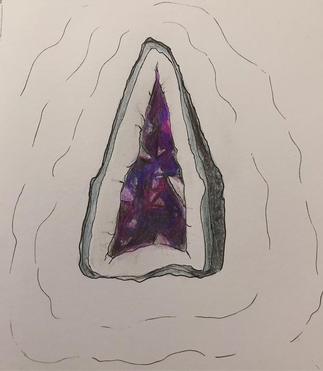 1080x1239 Heres A Cool Geode I Guess . Inktober 181009 - Geode Sketch