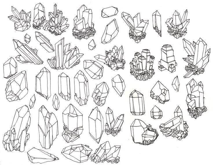 736x570 Geode Crystals Drawing - Geode Sketch