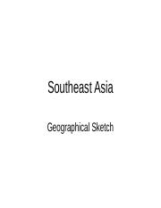 180x233 Southeast Asia Geography Student.ppt - Geographical Sketch