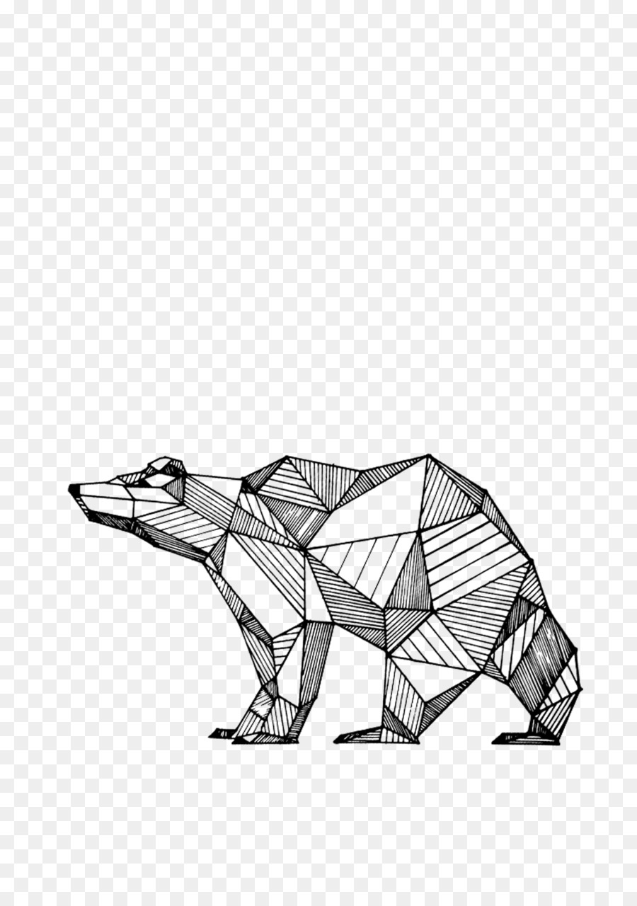 900x1280 Drawing Line Art Bear Animal Clip Art - Geometric Shapes Sketch