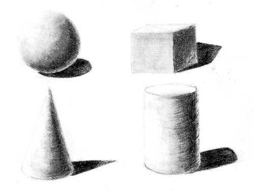 500x375 Geometric Shape Shading Brian Cho - Geometric Shapes Sketch