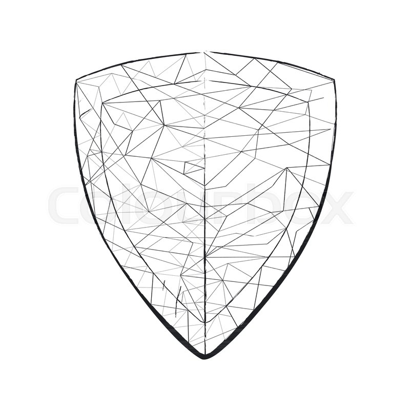 800x800 Light Sketch Geometric Shape, Of Shield In Black And White Colors - Geometric Shapes Sketch
