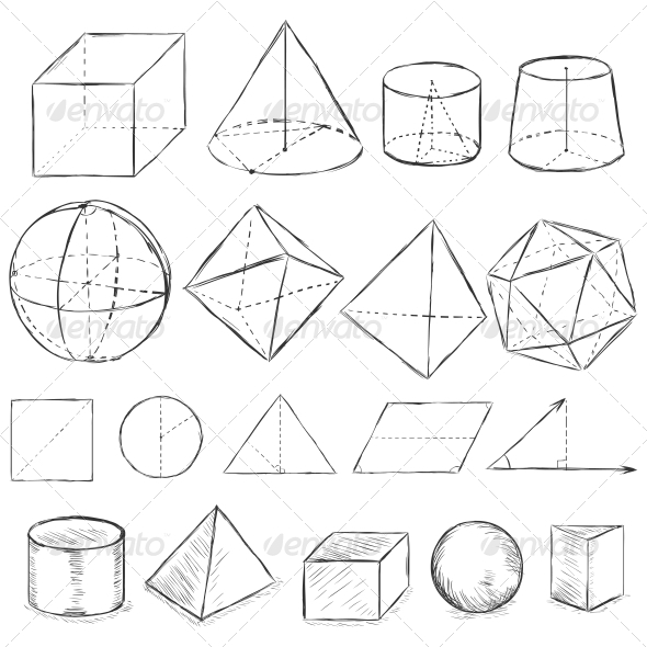 590x590 Sketch Geometric Shapes By Nikiteev Graphicriver - Geometric Shapes Sketch