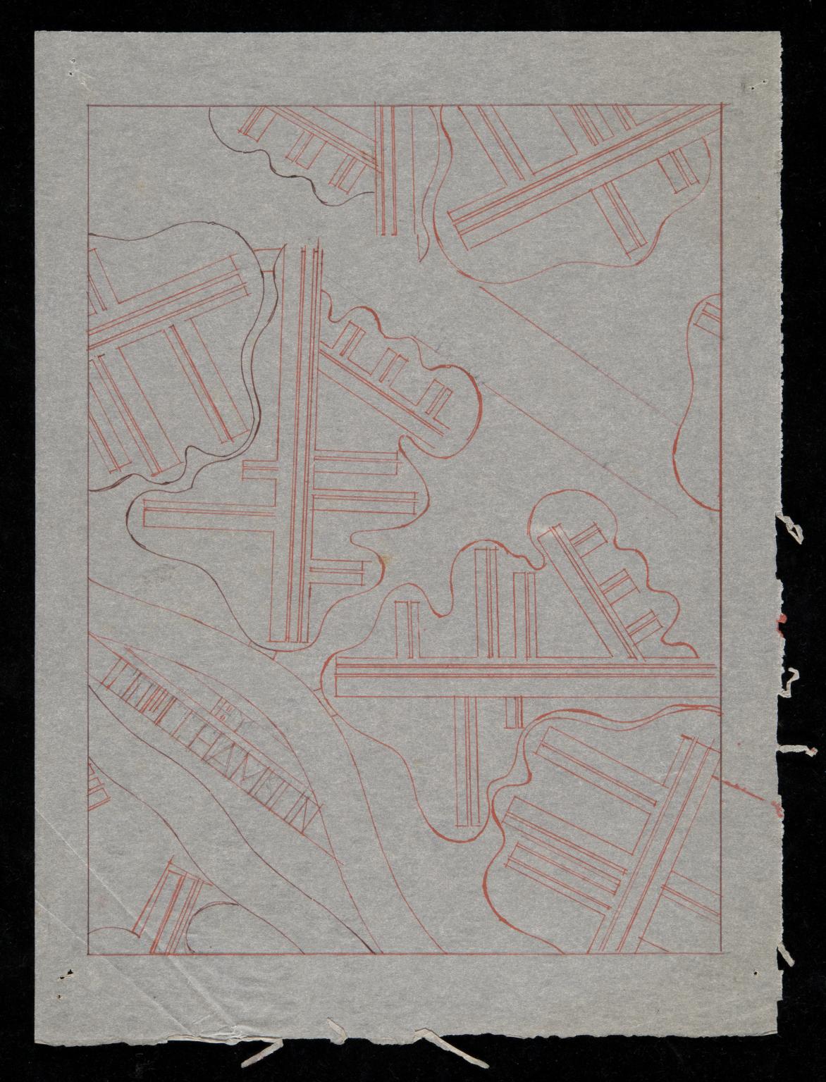 1172x1536 Untitled Abstract Sketch Of Geometric Shapes Surrounded By Wavy - Geometric Shapes Sketch