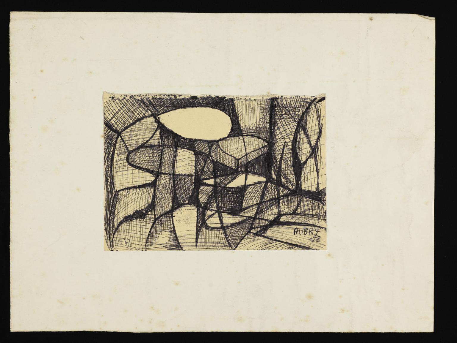 1536x1155 Abstract Drawing Of Geometric Shapes With Some Areas Cross Hatched - Geometric Shapes Sketch