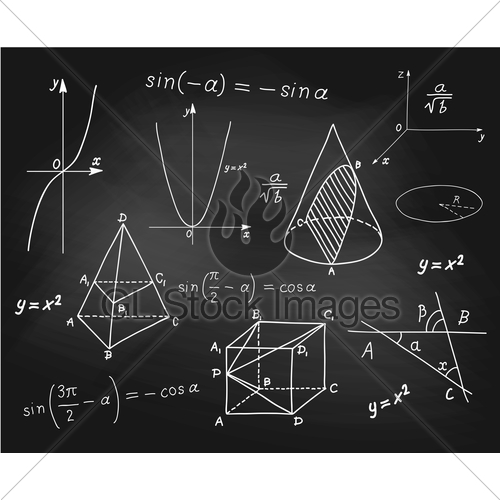 500x500 Mathematics Geometric Shapes And Expressions Sketches On Gl - Geometric Sketches