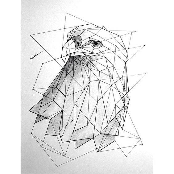 564x564 Eagle Geometric Drawing - Geometric Sketches