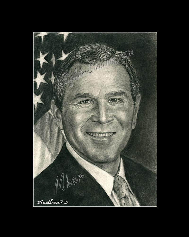 800x1000 George W. Bush Inlight Studios - George Bush Sketch
