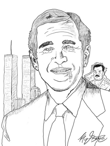 378x500 George Bush Sketch Kyle Bond - George Bush Sketch