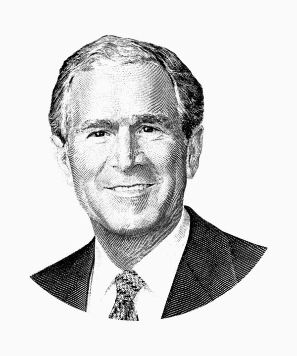 600x720 President George W. Bush Graphic - George Bush Sketch