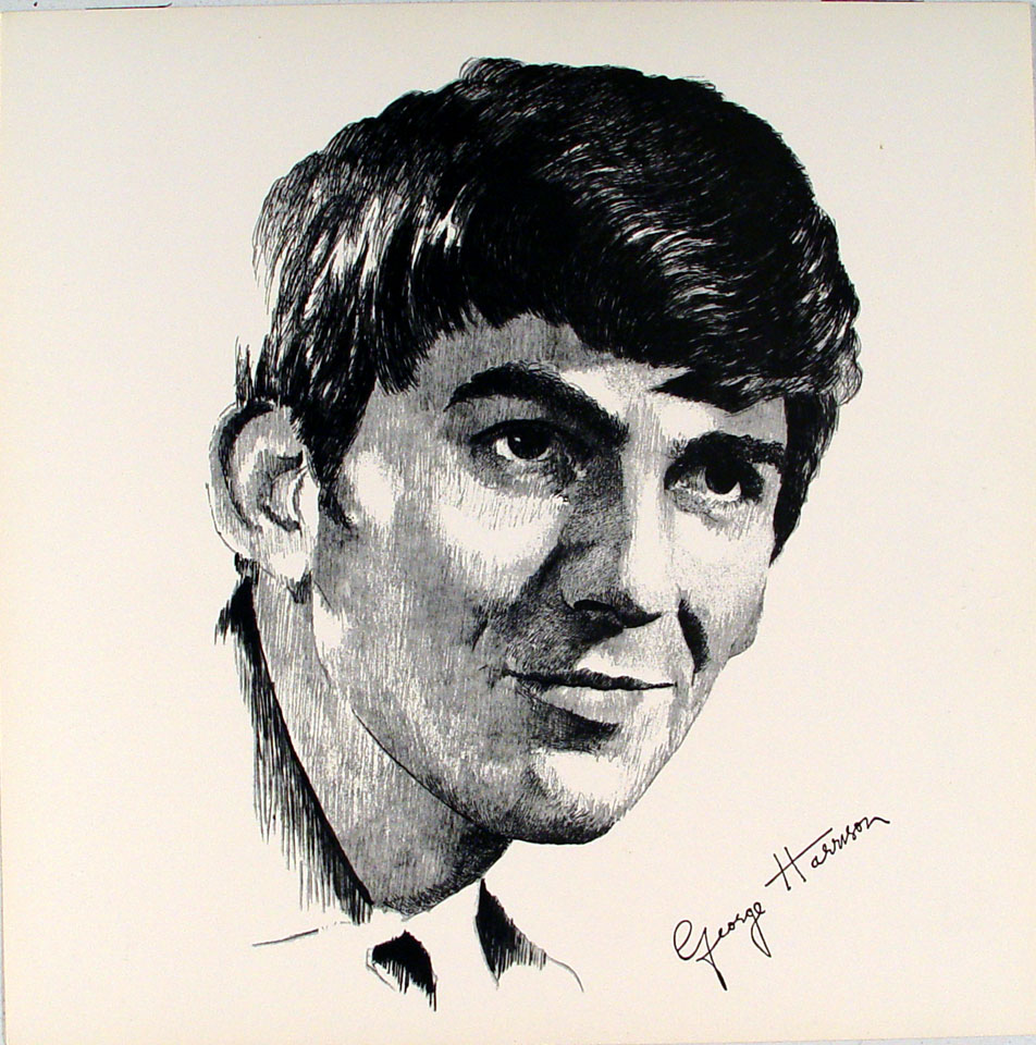 952x960 George Harrison Vintage Print - George Harrison Sketch