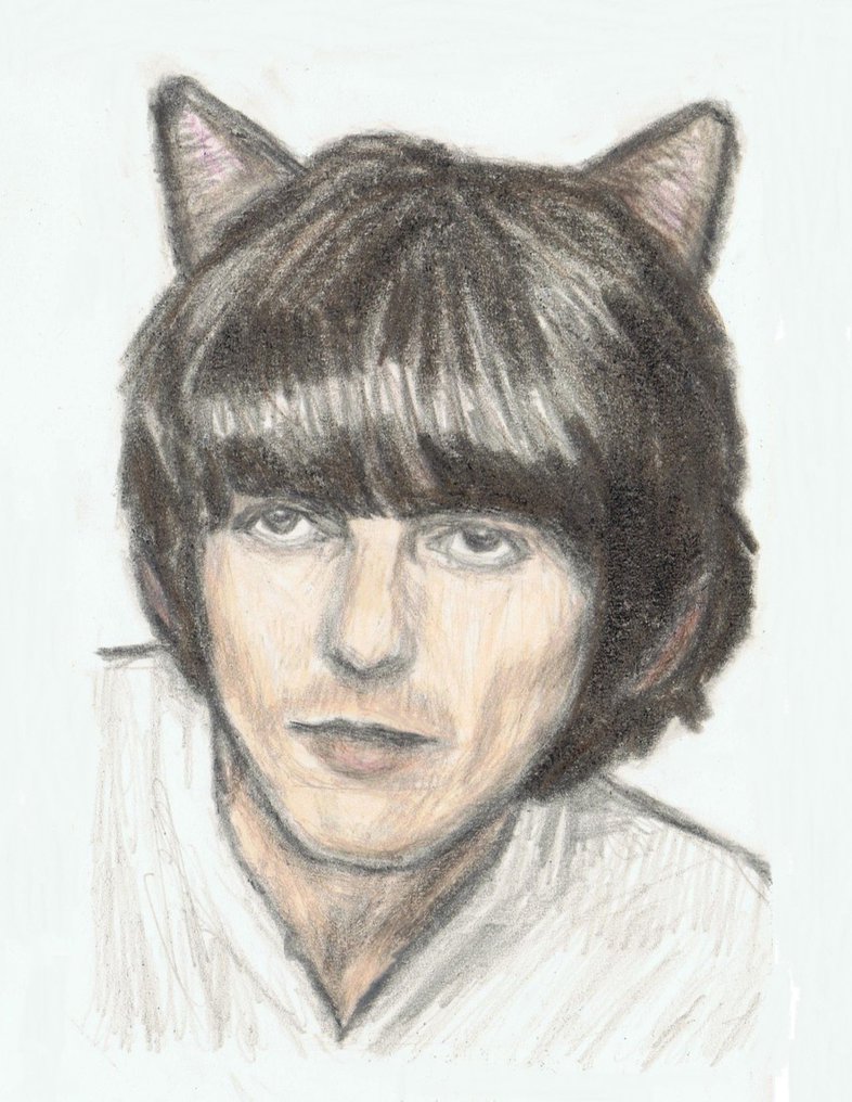 786x1016 George Harrison As A Cat By Gagambo - George Harrison Sketch