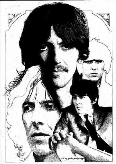 400x564 Original Graphite Pencil Sketch Of George Harrison By John - George Harrison Sketch