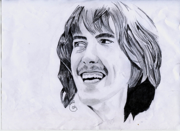 600x436 Portrait Of George Harrison By Gavart On Stars Portraits - George Harrison Sketch
