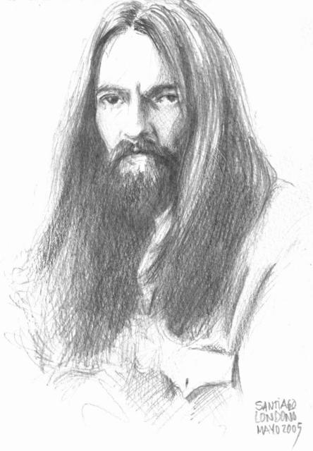 444x640 Santiago Londono Artwork George Harrison In 1972 Original - George Harrison Sketch