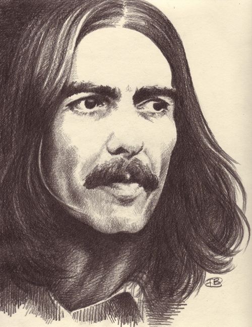 500x650 Wagonized Pencil Drawings - George Harrison Sketch