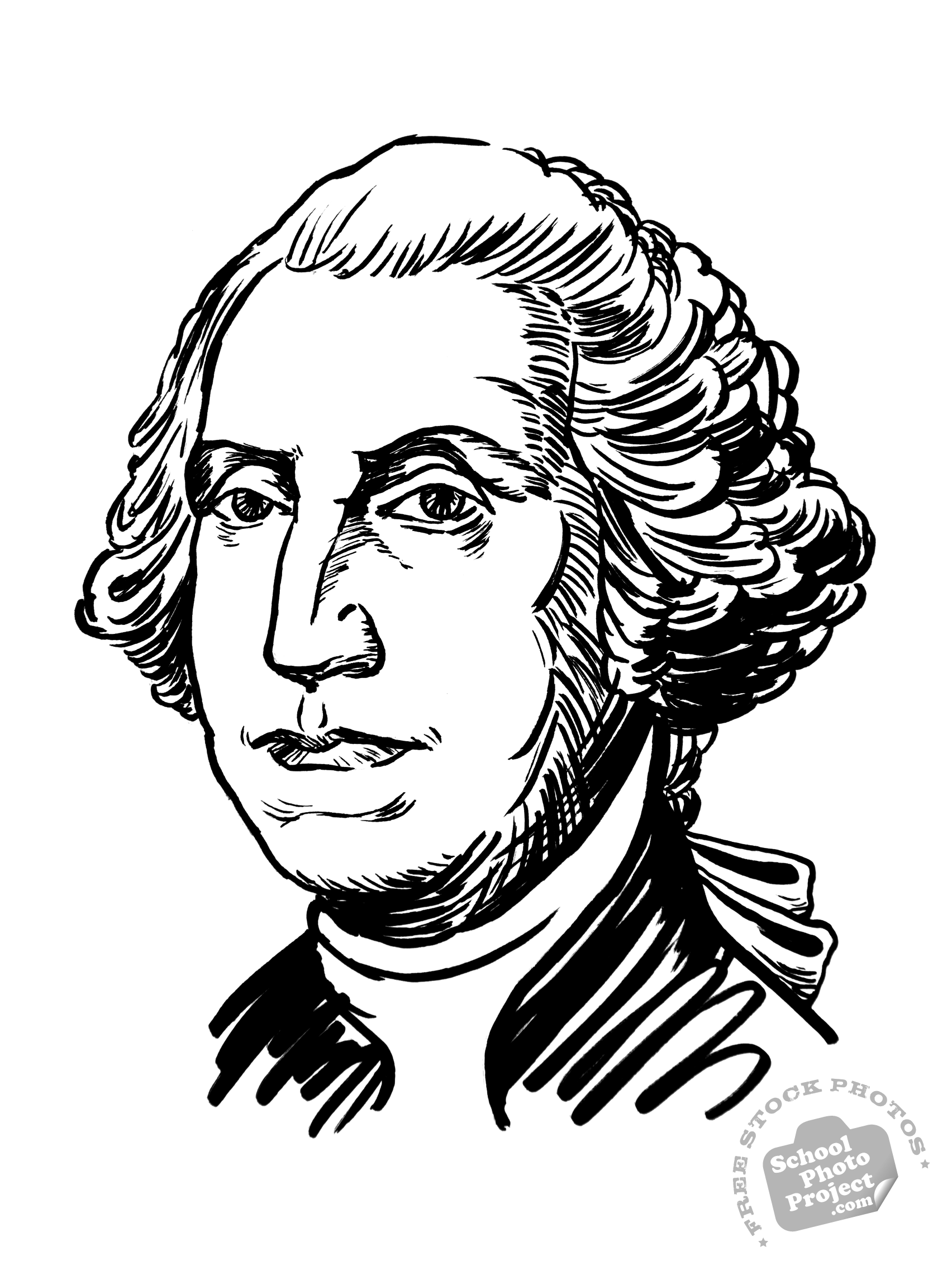 1704x2272 George Washington Free Stock Illustration U.s. President Portrait - George Washington Sketch