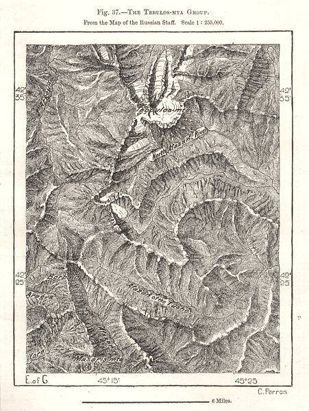 451x600 The Tebulosmta Group. Georgia. Sketch Map 1885 Old Antique Plan Chart - Georgia Sketch