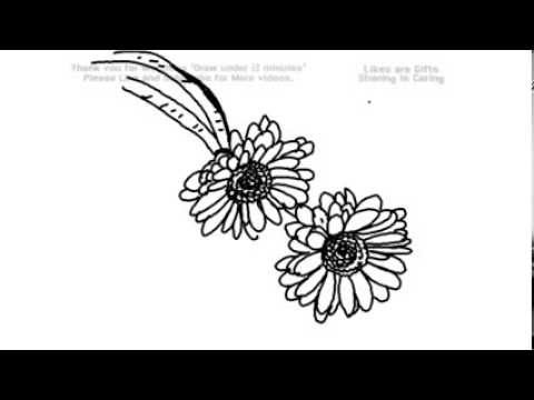 480x360 How To Draw A Gerbera Flower Under 2 Minutes Yzarts Yzarts - Gerbera Daisy Sketch