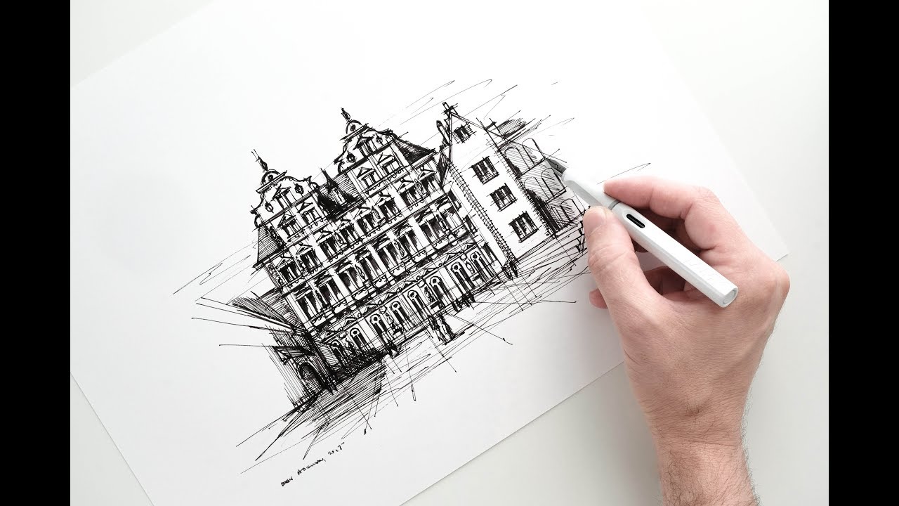 1280x720 Sketch [23] Of The Heidelberg Castle, For Lamy Germany - Germany Sketch