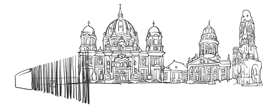 900x366 Berlin Germany Panorama Sketch Hebstreits - Germany Sketch