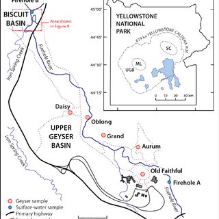 320x320 Sketch Map Of The Upper Geyser Basin Showing Locations Of Geysers - Geyser Sketch