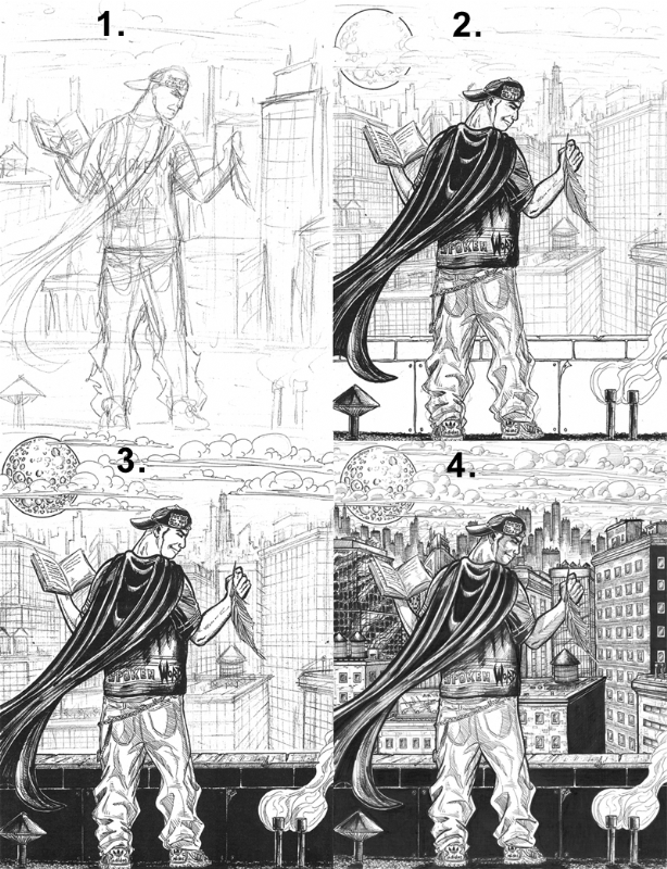 614x800 2008 Ghetto Spear Pinup (Process Pencils To Inks) By Arielaguire - Ghetto Sketches