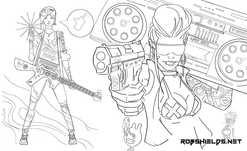 1000x614 Daisy And Muscle Boy Lines Rob Shields - Ghetto Sketches