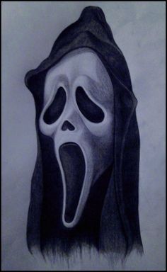 Ghost Face Sketch at PaintingValley.com | Explore collection of Ghost ...