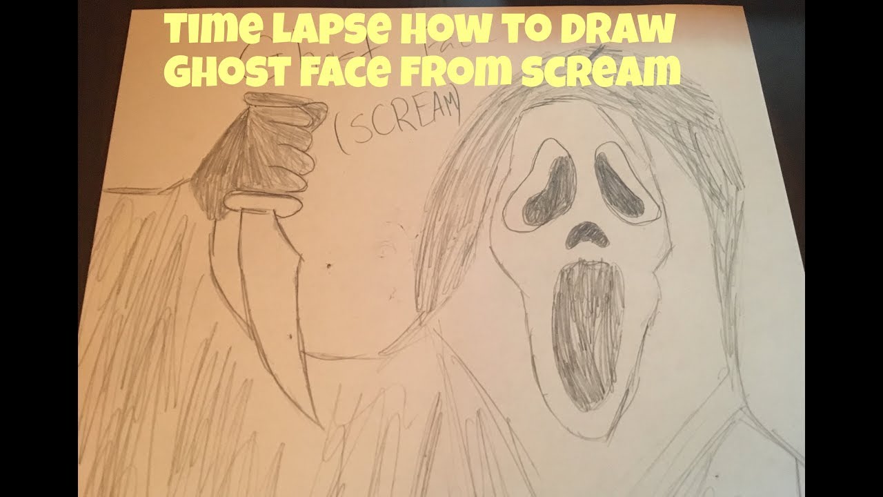 1280x720 Time Lapse How To Draw Ghost Face From Scream - Ghost Face Sketch