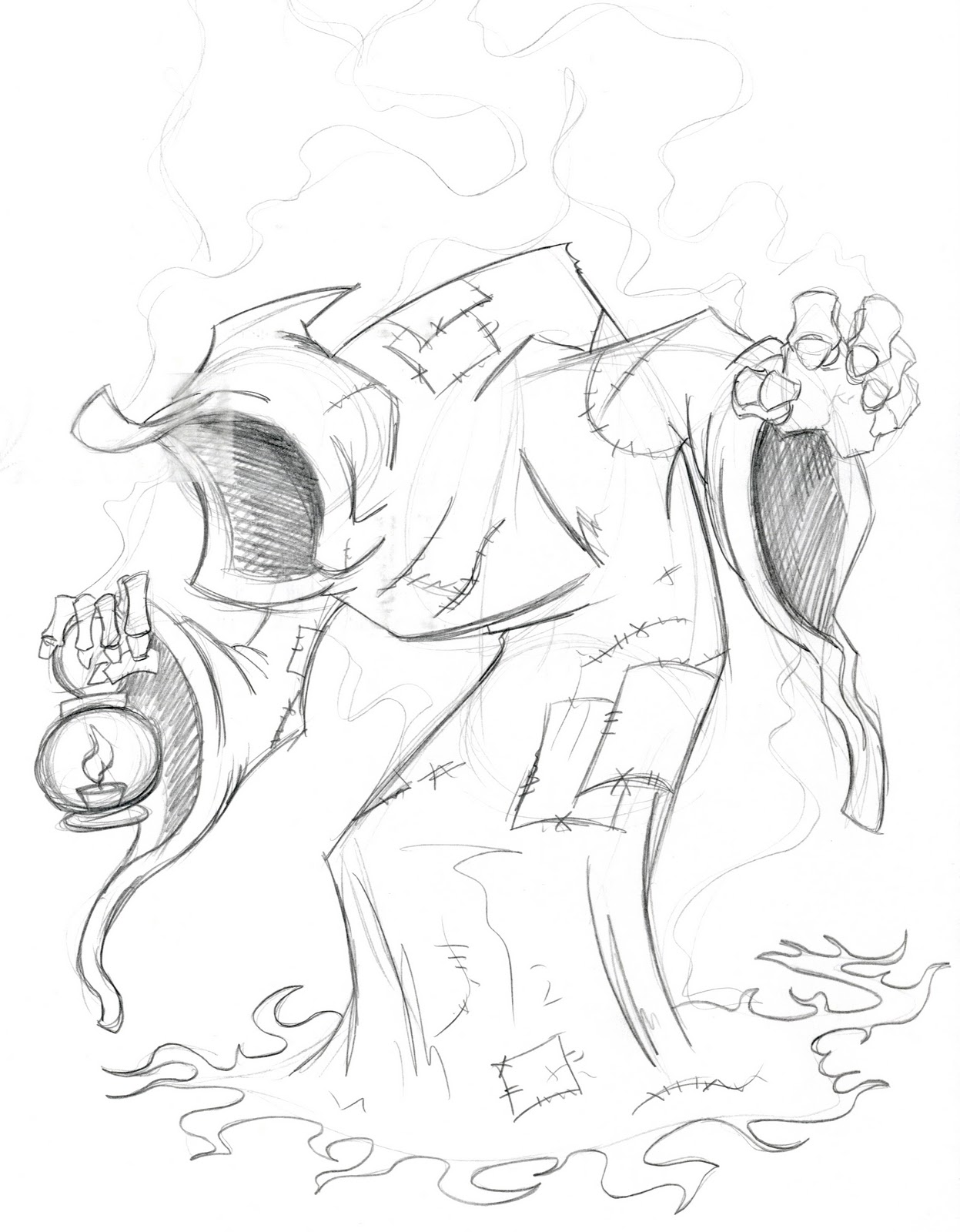 1247x1600 The Outhouse A Christmas Carol - Ghost Of Christmas Past Sketch