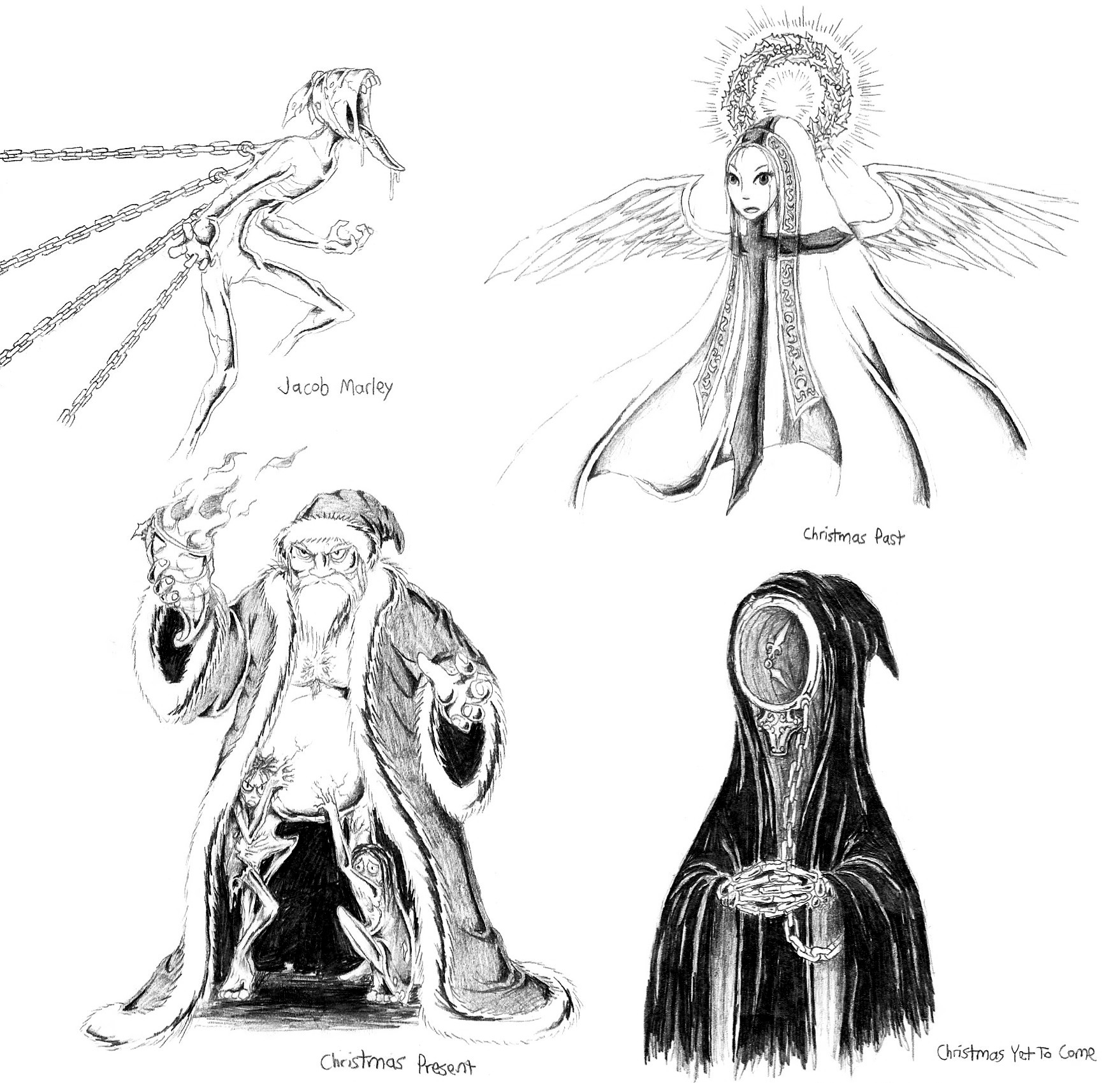 1757x1698 Twisted Christmas Carol By Jnredmon - Ghost Of Christmas Past Sketch