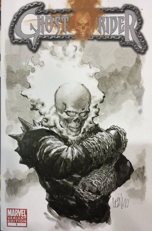 527x800 Ghost Rider Sketch Cover By Leinil Yu Comic Art Black And White - Ghost Rider Sketch