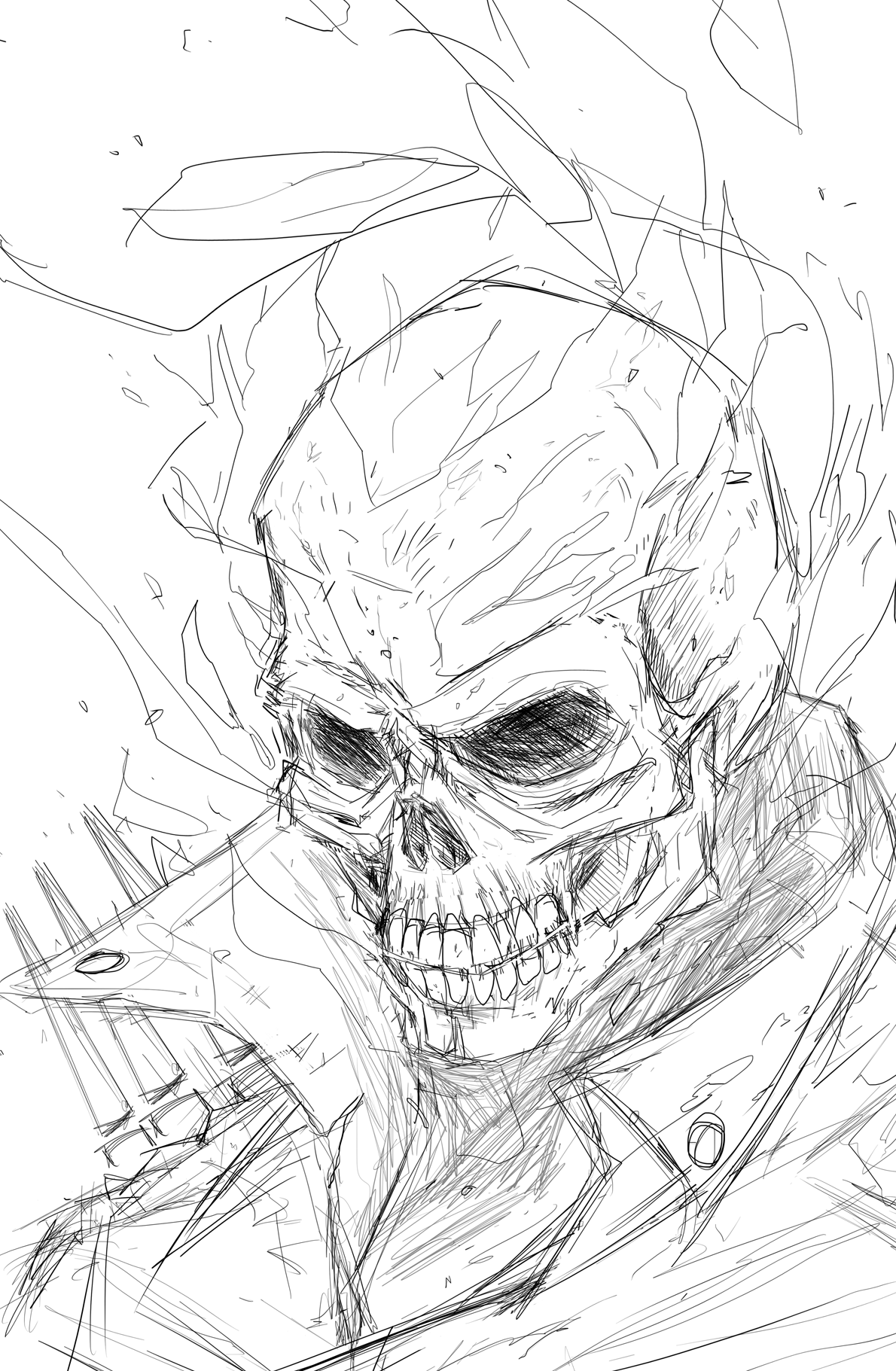 Ghost Rider Pencil Sketch