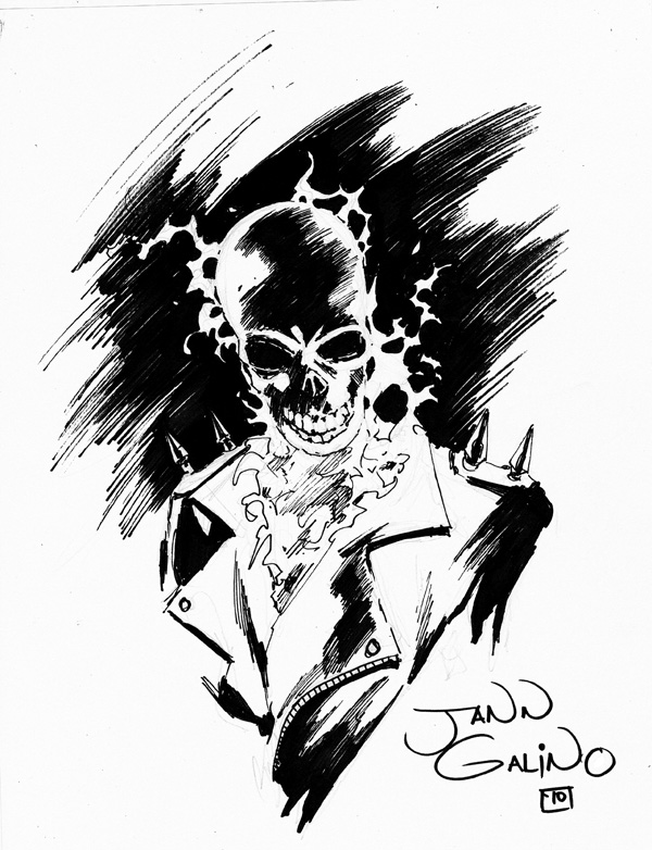 600x782 Ghost Rider Quick Sketch By Jgalino - Ghost Rider Sketch