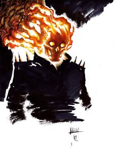 225x300 Ghost Rider Original Comic Art By Shawn Langley, 9x12 Marvel - Ghost Rider Sketch