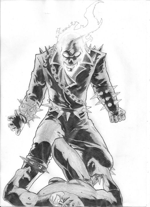 524x720 Ghost Rider - Ghost Sketch Images